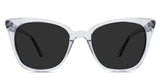  Chantell black tinted Standard Solid sunglasses in the ice variant is a cat-eye frame with a visible diamond pattern wire core in the temple arm.