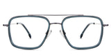 Dendro Eyeglasses in noir variant - it's crystal blue colored full rimmed frame 