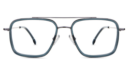 Dendro Eyeglasses in noir variant - it's crystal blue colored full rimmed frame 