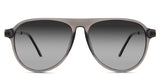 Ebon black tinted Gradient sunglasses in Glaucous variant - it's a clear acetate frame in grey color and have a built-in nose pads with 15mm nose bridge 