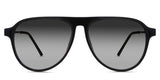 Ebon black tinted Gradient sunglasses in Midnight variant - it's a black full rimmed frame and it's an aviator shaped frame with a high nose bridge.