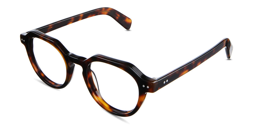 Ellis Eyeglasses in caretta variant - it has a high nose bridge with built in nose pads 