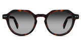 Ellis Black Sunglasses Gradient in caretta variant - is a full rimmed frame with high nose bridge and built in nose pads. It's 145mm temple arm has visible rivets design