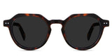 Ellis Black Sunglasses Solid in caretta variant - is a full rimmed frame with  high nose bridge and built in nose pads. It's 145mm temple arm has visible rivets design 