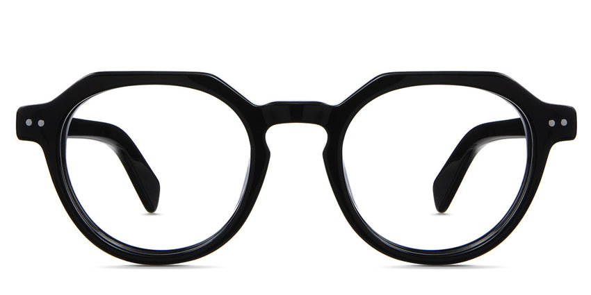 Ellis Eyeglasses in midnight variant - it's a narrow black acetate frame with 48mm width 