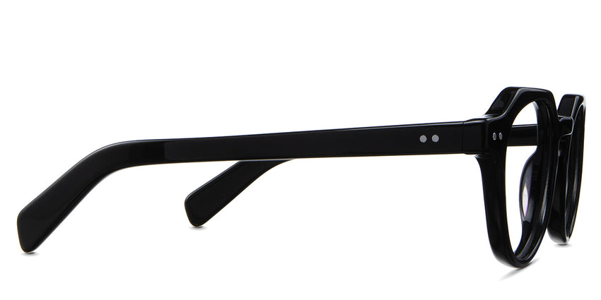 Ellis Eyeglasses in midnight variant - it has a 145mm medium thick temple arm 