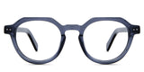 Ellis Eyeglasses in shale variant - it's a round geometric frame in grey blue crystal color 