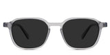 Hank black tinted Standard Solid sunglasses in Sposh variant it's an acetate frame in crystal grey color and have a keyhole-shaped nose bridge.