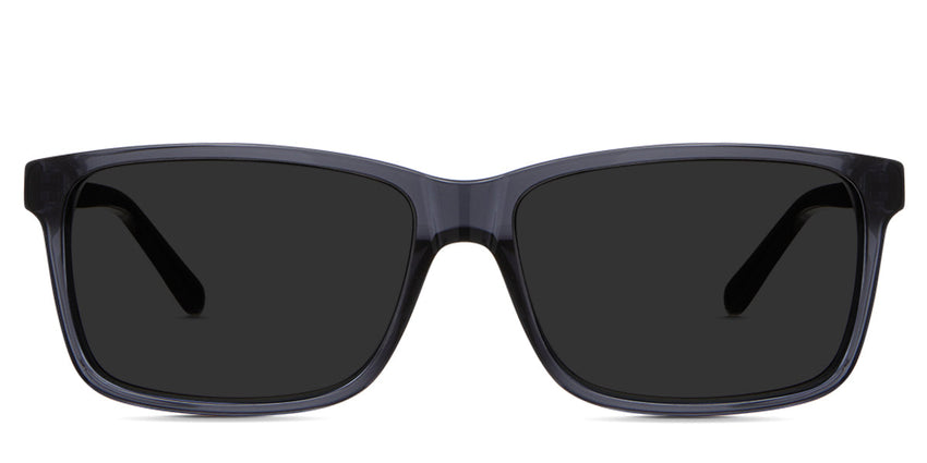 Iniko black tinted Standard Solid sunglasses in Moonlit variant - it's a transparent frame with 15mm nose bridge. it's a transparent frame with 15mm nose bridge. 