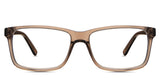 Iniko Eyeglasses in orchard variant - it's a rectangular acetate frame in brown crystal color. 