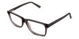 Iniko Eyeglasses in raisin variant - it's transparent frame with grey crystal color.