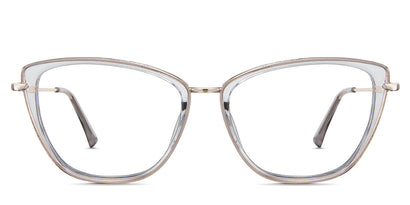 Ira Eyeglasses in the isabelline - it's a full-rimmed frame in gray crystal color.