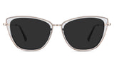 Ira black tinted Standard Solid sunglasses in the Isabelline - it's a full-rimmed frame in gray crystal color. Have a narrow nose bridge with a built-in nose pad.