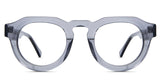 Jax Eyeglasses in periwinkle variant - it's a narrow transparent frame with 47mm width 