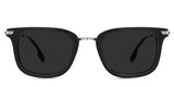 Koa Black Sunglasses Standard Solid in the linux variant - it's a square frame with a combination of metal temple and an acetate rim.