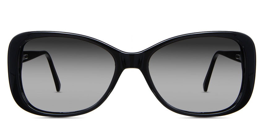 Lois Black Sunglasses Gradient in the midnight variant - is an acetate frame with a wide viewing area and 145mm temple arm length.