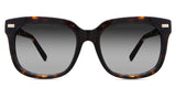 Mun Black Sunglasses Gradient in the sacalia variant - It's a full-rimmed frame with a high nose bridge and a medium thick arm to slightly slimmer tips.