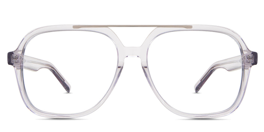 Myla Eyeglasses in the verbena variant - it's a medium overall size frame with a narrow nosebridge.