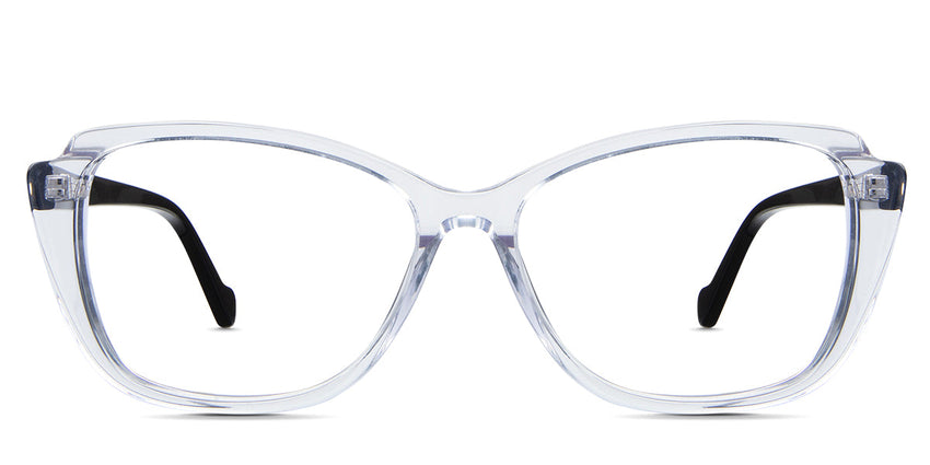 Nanu Eyeglasses in astilbe variant - it's a medium colorless frame with black temple arms. best seller New Releases Latest