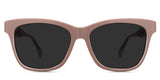 Nyla black tinted Standard Solid sunglasses in salmon variant - is a cat-eye frame with built-in nose pad and broad temple arms. 