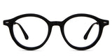 Phlox Eyeglasses in midnight variant - it's a rounded acetate frame an extended end piece.