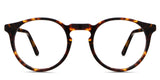 Seraph Eyeglasses in delaney variant - it's a rounded acetate frame in tortoise pattern. 