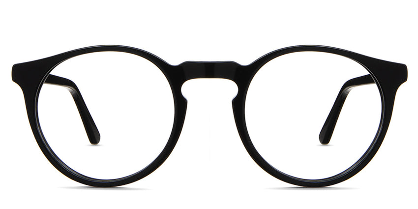 Seraph Eyeglasses in midnight variant - it's a round full rimmed acetate frame in black color 