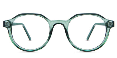 Waldo Eyeglasses in the hunter variant - it's a two-toned green frame in a round shape. best seller New Releases Latest