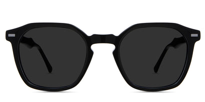 Wren black tinted Standard Solid sunglasses in midnight  variant - is a full rimmed frame with keyhole shaped nose bridge has built in nose pads; frame size is 49-22-145