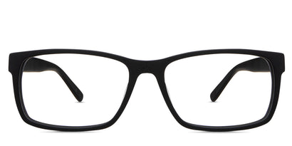 Ziba Eyeglasses in woodsmoke variant -  it's a full-rimmed rectangular frame. 