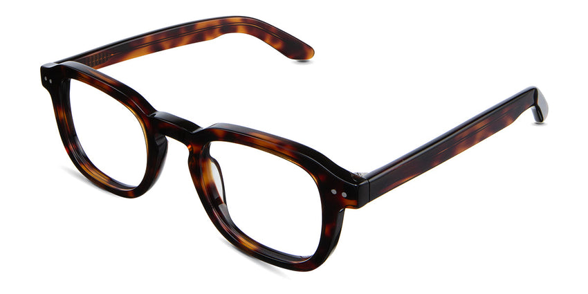 Zuri Eyeglasses in caretta variant - it's 23mm nose bridge has built in nose pads 